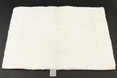 White Cotton Bath Mat Rug 30x20 Textured Loop Pile Bathroom