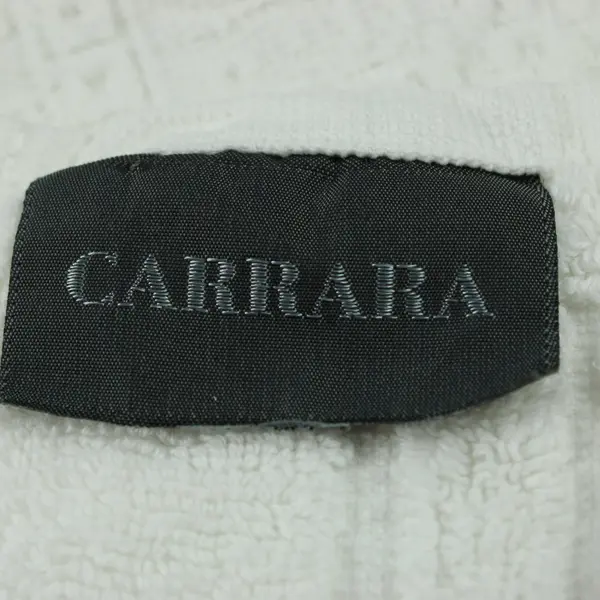 Carrara White Cotton Hand Towel Textured Woven Border 20 x 23 in