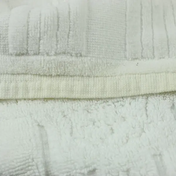 Carrara White Cotton Hand Towel Textured Woven Border 20 x 23 in
