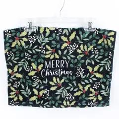 Ritz Merry Christmas Kitchen Towel Green Black Leaf Pattern