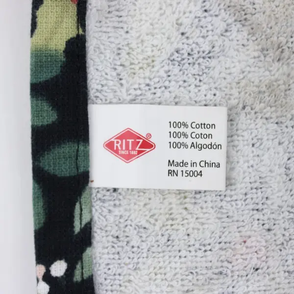 Ritz Merry Christmas Kitchen Towel Green Black Leaf Pattern