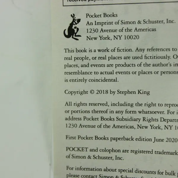 Stephen King The Outsider 2020 Paperback Horror Novel Good