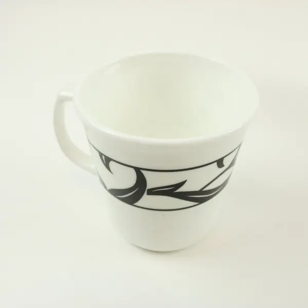 Set of 5 Corning Corelle Lyrics Black White Coffee Mugs