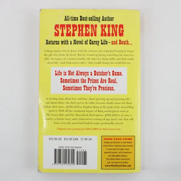 Stephen King Joyland Hard Case Crime 2013 Paperback Book Mystery Suspense Novel