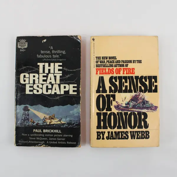 Lot of 2 Vintage War Paperbacks The Great Escape & A Sense of Honor