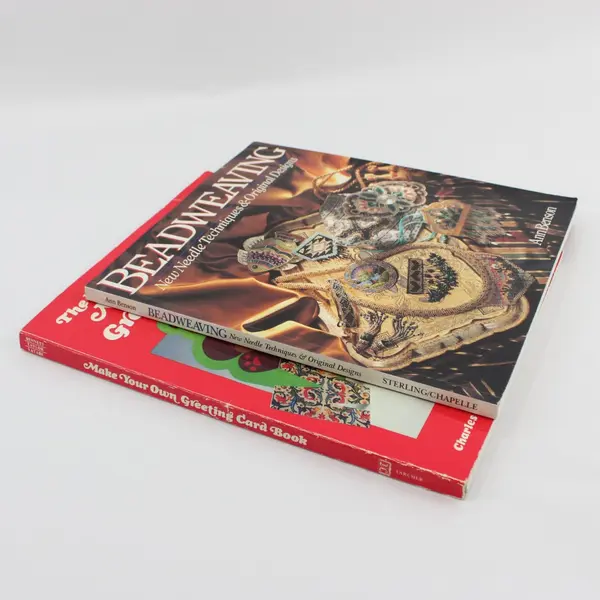Lot of 2 Make Your Own Craft Books Creating Greeting Cards & Beadweaving PB
