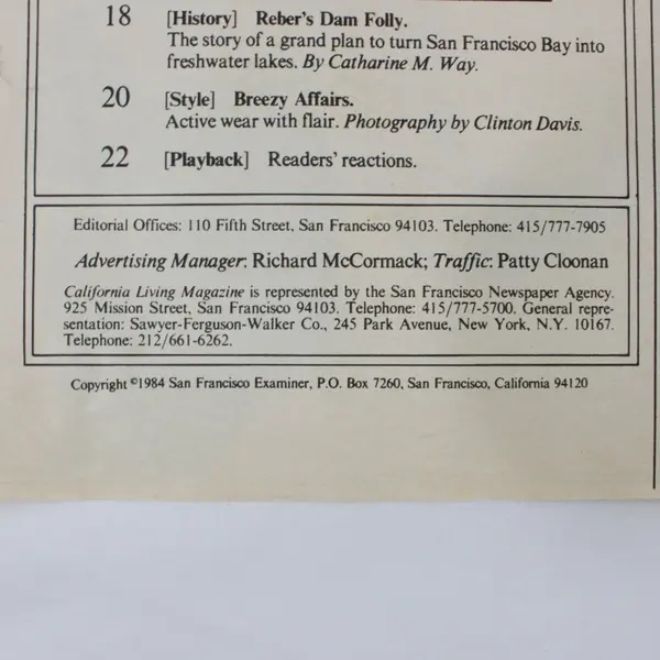 1984 San Francisco Examiner California Living Olympic Vision, July 29