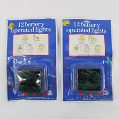 Lot of 2 Pks. Vtg. James A. Cole Co. 12-Count Battery Christmas Lights, Sealed 