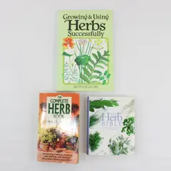 Lot of 3 Herb Books Learning to Grow & Use Herbs 1981 - 2004 2 PB 1 HC DJ Good