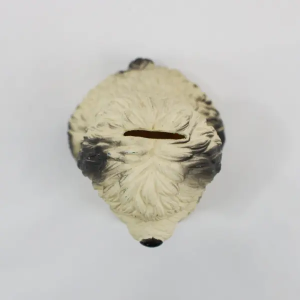 Vintage PF Savings Shaggy Sheepdog Plastic Coin Bank 6.8" Tall 