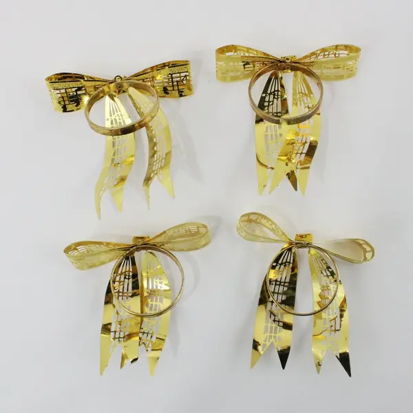 Set of 4 Bow Napkin/Taper Candle Rings, Table Decor 