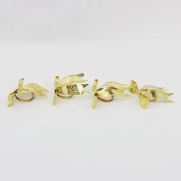 Set of 4 Bow Napkin/Taper Candle Rings, Table Decor 