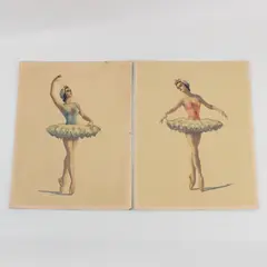 Lot Of 2 Vintage D'Amario Crown Ballet Ballerina Wall Art Prints 11X14