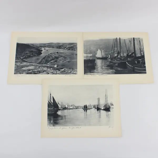 Lot of 3 Vintage 1930s Newfoundland St John's Harbour Photo Prints 9X12