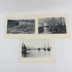 Lot of 3 Vintage 1930s Newfoundland St John's Harbour Photo Prints 9X12