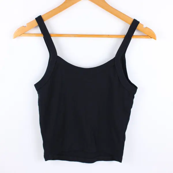 Namaste Home Women's Black Tiger Floral Crop Tank Top Size M Y2K Style