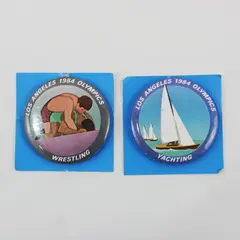 L.A. Button Co. Los Angeles 1984 Olympics Wrestling Yachting 2-Pc Pin Set