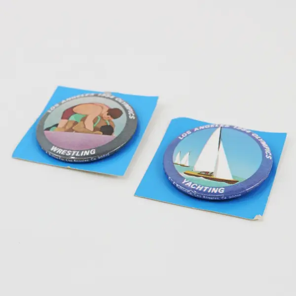 L.A. Button Co. Los Angeles 1984 Olympics Wrestling Yachting 2-Pc Pin Set