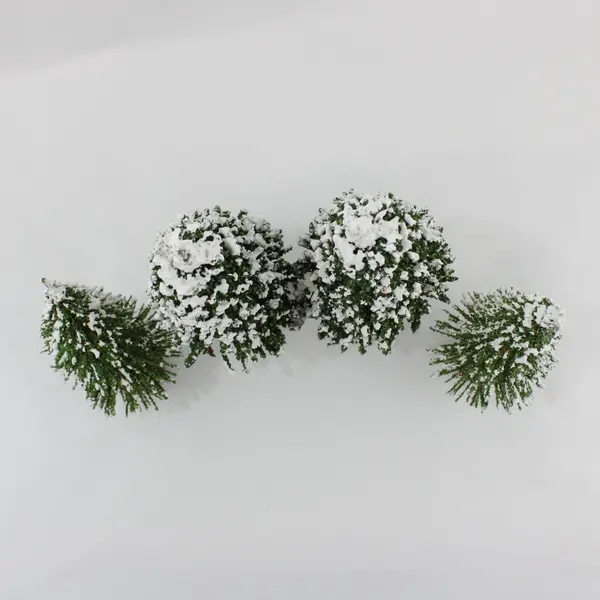 Lot of 4 Miniature Decorative Christmas Trees 9 and 12.5 Inch