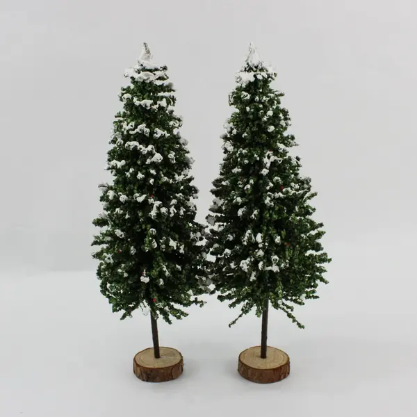 Lot of 4 Miniature Decorative Christmas Trees 9 and 12.5 Inch