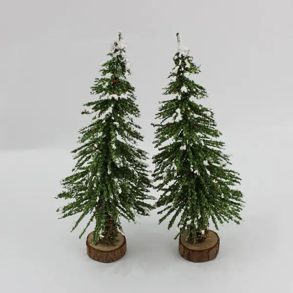 Lot of 4 Miniature Decorative Christmas Trees 9 and 12.5 Inch