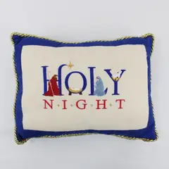 Handmade Felt/Cotton Christmas "Holy Night" Cushion 14"x10" 
