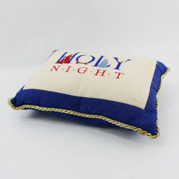 Handmade Felt/Cotton Christmas "Holy Night" Cushion 14"x10" 