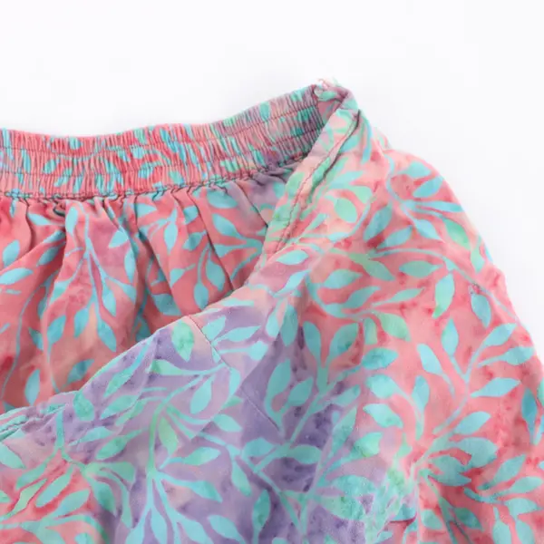 Shaybali Women's 1X Capri Pants Multicolor Tie Dye Leaf Print Boho Style