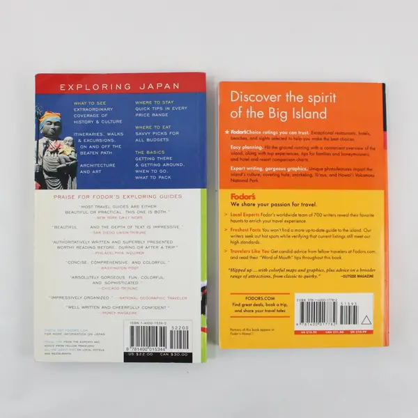 Lot of 2 Fodor's Travel Guides Japan & Big Island of Hawai'i PB Travel Books