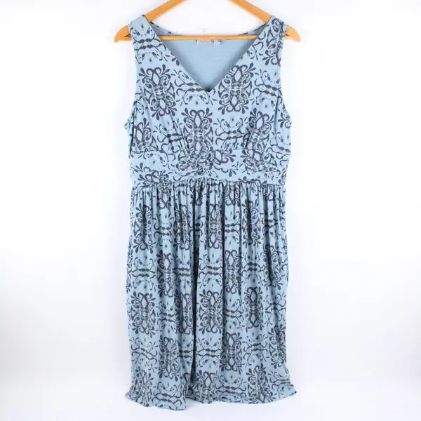 Fresh Produce Women's Blue Floral Sleeveless A-Line Maxi Dress XL