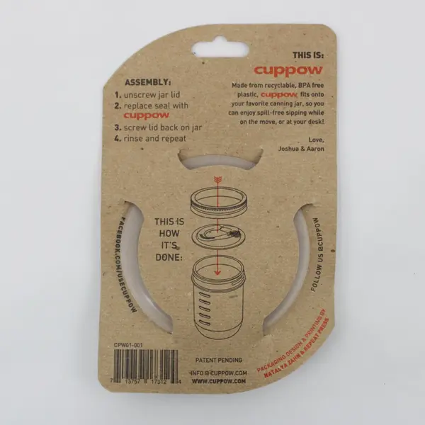 Cuppow Cover Fits Wide Mouth Mason Jars, US Made #CPW01-001 