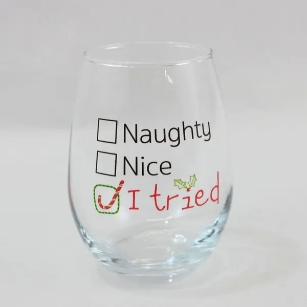 Lot of 2 Christmas-Themed Drinking Glasses Good Pre-Owned