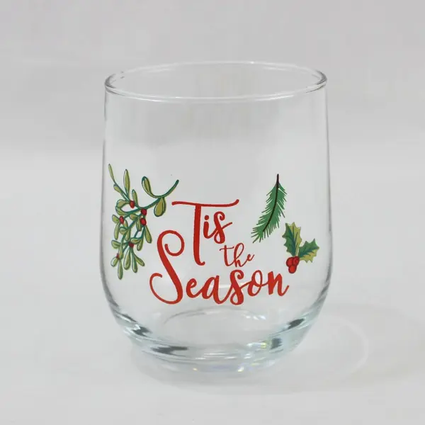 Lot of 2 Christmas-Themed Drinking Glasses Good Pre-Owned