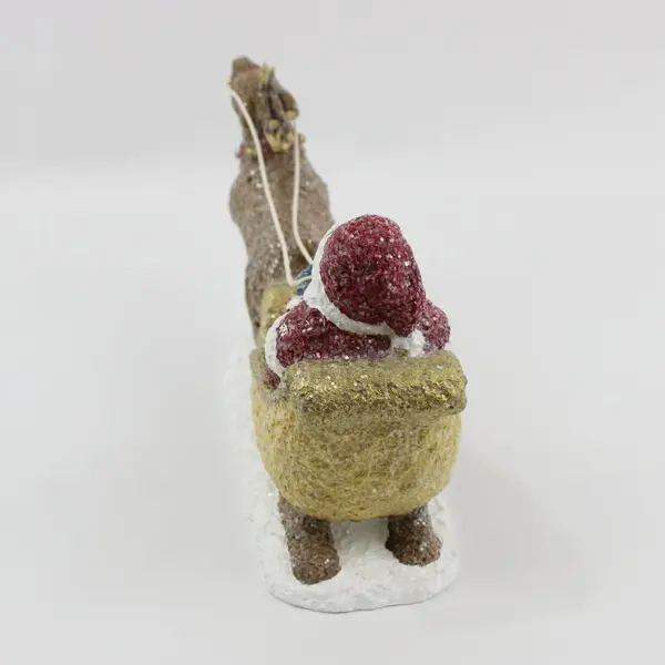 Santa Claus Sleigh Resin Figurine 10 Inch Christmas Holiday Decor