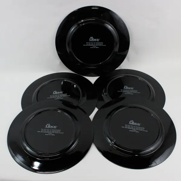 Set of 5 Gibson Dark Red Charger Plates 12.5 Inch