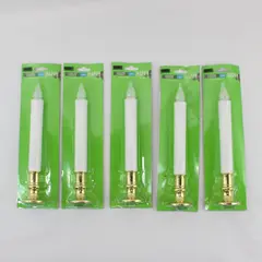 Lot of 5 Happy Holidays LED Lighted Candles Holiday Decor 9 in