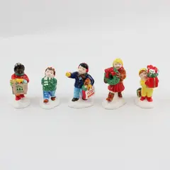 Department 56 Snow Village Christmas Kids Figures Set of 5 FLAWED