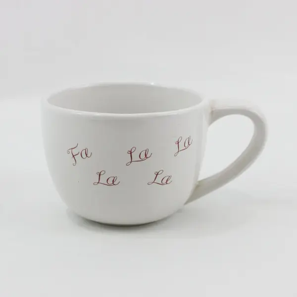 Designerpac Inc White Christmas Mug Holiday Lettering 3 in 12 oz
