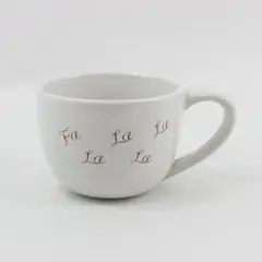 Designerpac Inc White Christmas Mug Holiday Lettering 3 in 12 oz