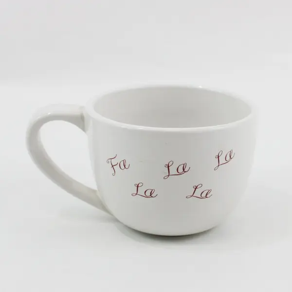Designerpac Inc White Christmas Mug Holiday Lettering 3 in 12 oz