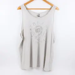 Junk Gypsy Tread Lightly Tank Top Off White XXL Women's