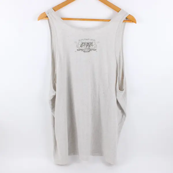 Junk Gypsy Tread Lightly Tank Top Off White XXL Women's