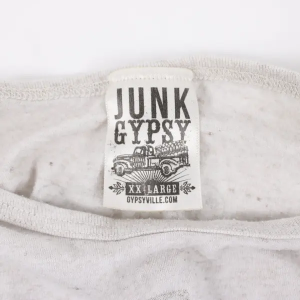 Junk Gypsy Tread Lightly Tank Top Off White XXL Women's
