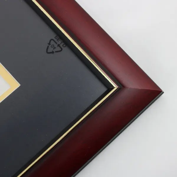 Red Woodgrain Diploma Photo Frame Gold Trim 11x14