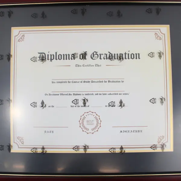 Red Woodgrain Diploma Photo Frame Gold Trim 11x14