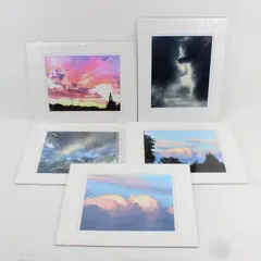 Lot of 5 Matted Cloudy Sky Art Photographs 11x14