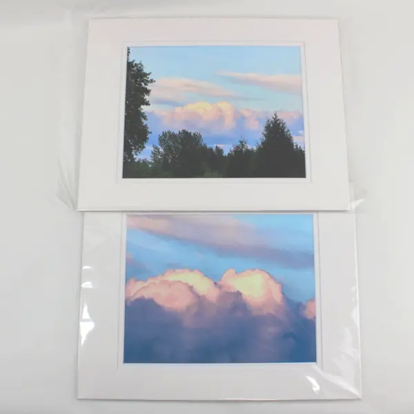 Lot of 5 Matted Cloudy Sky Art Photographs 11x14