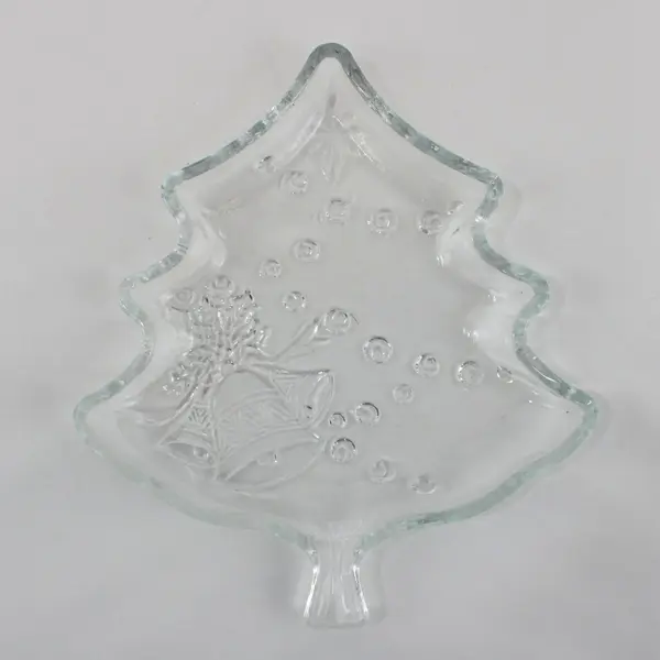Crystal Clear Industries Clear Glass Christmas Tree Plate 7.5" #312671