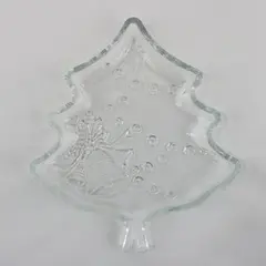Crystal Clear Industries Clear Glass Christmas Tree Plate 7.5" #312671