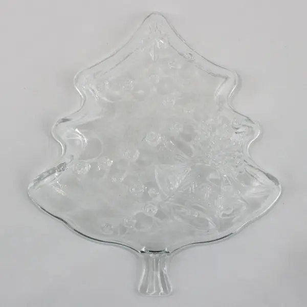 Crystal Clear Industries Clear Glass Christmas Tree Plate 7.5" #312671